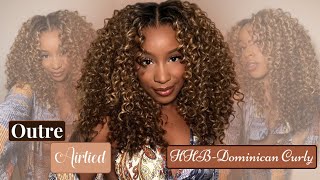 NEW Outre AIRTIED Human Hair BLEND DOMINICAN CURLY 😍 Full Tutorial  Review [upl. by Sharity363]