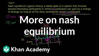 More on Nash equilibrium  Game theory and Nash equilibrium  Microeconomics  Khan Academy [upl. by Robert236]