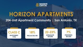 Horizon Apartments San Antonio TX  506C Investment Opportunity  Open for Accredited Investors [upl. by Wonacott]