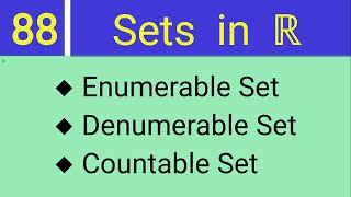 88 Enumerable Set  Denumerable Set  Countable Set  Uncountable set  By Sarfaraj Sir [upl. by Fowkes763]