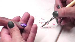 Embedding Mylar and Glitter Into Nail Art [upl. by Billye]