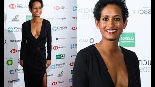 Naga Munchetty BBC Breakfast star stuns in lowcut gown in rare red carpet appearance [upl. by Htebarual]