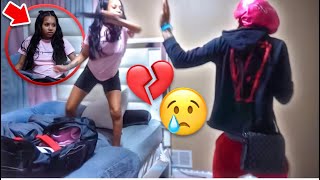 I’M LEAVING YOU PRANK ON MY CRAZY GIRLFRIEND 💔😢 [upl. by Aicxela826]