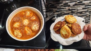 tortitas de Papa y queso en una deliciosa Salsa Receta Economica [upl. by Malloch]