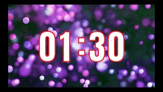 1 Minute 30 Second Countdown Timer with Music  Simple and Clean [upl. by Ellennahc234]