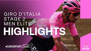 FROM CRASH TO VICTORY 🫨  Giro DItalia Stage 2 Race Highlights  Eurosport Cycling [upl. by Eeresed]