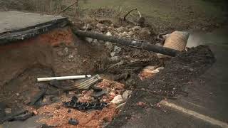 Collapsed road in Whitwell wreaks havoc on vehicle nearby residents [upl. by Acinyt171]