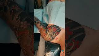 Davids Japanese tattoo sleeve Time Lapse [upl. by Reldnahc]