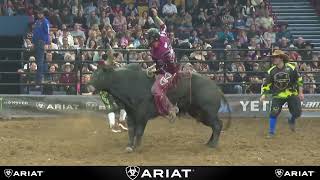 PBR Origin Zane Hall bucks off Cattle King Roid Rage in 448 Seconds 4325 Bull Score [upl. by Trout13]