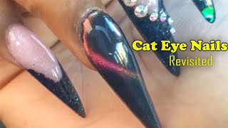 Acrylic Nails Tutorial  Cat Eye Nails for Beginners  Gel Polish  Nail Art [upl. by Ynoffit]