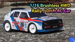 Review UDIRC 1603 4WD Brushless RallyDrift RC Car [upl. by Aelram]