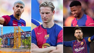 Barcelona News ft Frenkie de Jong Ansu Fati Ronald Araujo Camp Nou update amp Lionel Messi [upl. by Nahta]