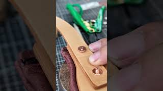 How to use brass rivets leather bag leatherbackpack shortscopper rivet leathercraft diy [upl. by Calvin]