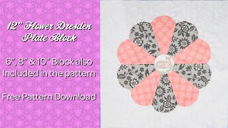 12quotFlower Dresden Plate Block  Free Pattern [upl. by Ojiram]