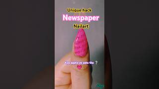 Easy pink Newspaper 💗🗞️💗 nail art hack for beginners at home 🏡nailartshortsnewspaper raznails [upl. by Dierolf166]