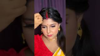 Durga puja Dashami saaj Sindur Porar styleTraditional Bengali Bridal lookHow to apply sindur [upl. by Yssis483]