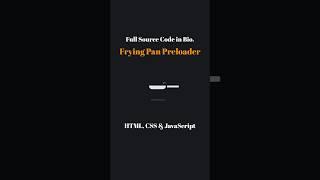css3 Animation  Frying Pan Preloader using HTML amp CSS shorts [upl. by Ahon]