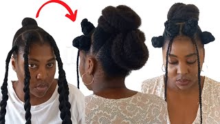 ❣️Quick and easy half bantu knots protective style on 4c natural  Hairbysharon [upl. by Millar]