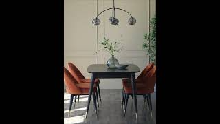 Clover dining table and rust chairs [upl. by Ecitnirp]