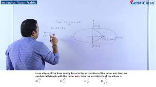 Ellipse Eccentricity Formula Derivation KCET 11th Mathematics 2D Geometry Conics [upl. by Werna820]