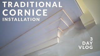 Installing Traditional Cornice  Fibrous Plastering  How To Install Cornice Plastering Vlog [upl. by Harbert]