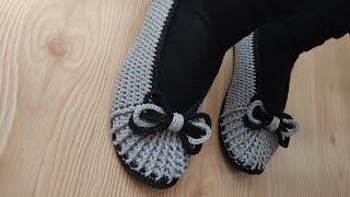 Babet Patik Yapımı 🖤crochet knitted booties making 38 No crochet tigisi diy handmade örgü [upl. by Chrisse]