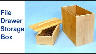 Make a File Drawer Wood Storage Box w Sliding Inside Companion Box [upl. by Aruol]