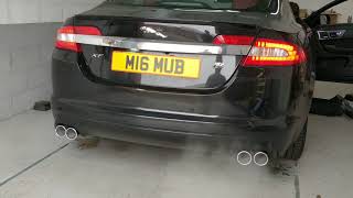 Spires stage 2 exhaust after installation  Jaguar XFR [upl. by Doerrer342]