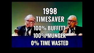 TIMESAVER EDIT  FULL QampA Warren Buffett Charlie Munger 1998 Berkshire Hathaway Annual Meeting [upl. by Eiwoh981]