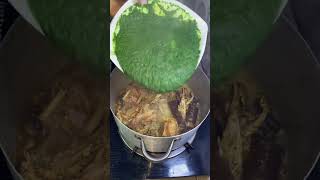 Cassava leaf soup aka black soup and eba for dinner cookingtutorial easyrecipe africanfood [upl. by Ardnuasal]