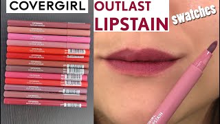 CoverGirl Outlast LIPSTAINS  LIP SWATCHES amp REVIEW [upl. by Yspyg]