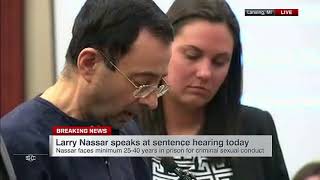 Larry Nassar reads statement in court before sentencing  ESPN [upl. by Ardeed]