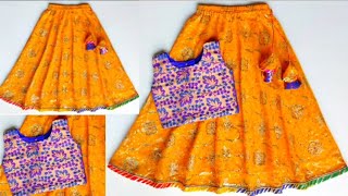 Lehenga Choli Cutting and Stitching full tutorial step by step Lehenga choli dress design for kids [upl. by Keegan984]