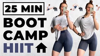 25 MIN BOOTCAMP HIIT WORKOUT No Weights  Full Body Workout At Home [upl. by Grobe413]