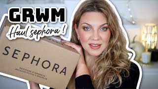 GRWM HAUL SOLDES SEPHORA Palette dangereuse 😅 Poudre ultra matifiante amp Pépites soins amp haircare [upl. by Naejamron]