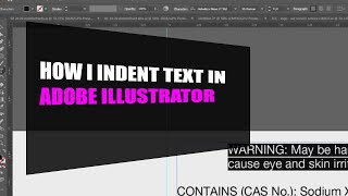 Adobe Illustrator  How I Indent One Paragraph Inside of a Textbox for Product Label [upl. by Ailefo]