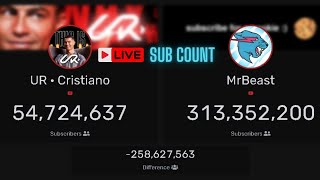 The Ultimate Live Sub Battle Cristiano Ronaldo vs MrBeast cristianoronaldosubcount cr7 [upl. by Wolfgram605]