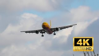 DHL Airbus A300B4 Landing into a windy London Heathrow Airport 4K [upl. by Scharaga]