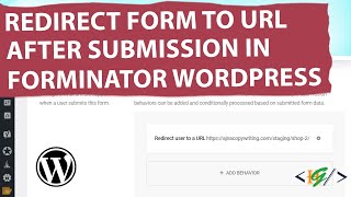 How to Redirect Forminator Form to Another URL  Page using Setting After Submission in WordPress [upl. by Adnalahs291]