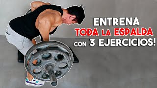 Entrena TODA la ESPALDA EN CASA con barra con 3 ejercicios [upl. by Albers]