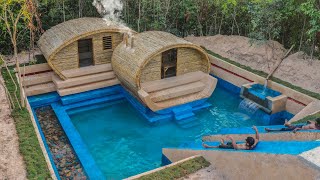 155 Days Building 1M Dollars Water Slide Park into Underground Swimming Pool Luxury Twin Villa House [upl. by Nikoletta45]