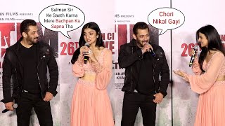 Mahima Makwana Cutely Talking In Front Of Salman Khan At ANTIM Official Trailer Launch [upl. by Affrica]