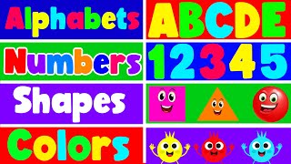 Preschool Learning Videos for 3 Year Olds  Best Learn ABC 123 Colors amp Shapes  3 Years Learning [upl. by Ennovyhs]