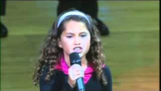 9 Year Old with AMAZING VOICE Sings National Anthem at NBA Game [upl. by Grenville]