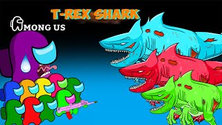 어몽어스 vs Giant Trex Shark  Crew Among Us Funny Animation Cartoon [upl. by Oek]