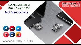 Lexar JumpDrive Dual Drive D35c In 60 Seconds By Zhina Gadgets [upl. by Enerod]