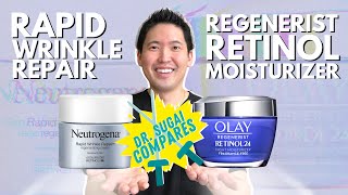 Dr Sugai Compares Olay Regenerist Retinol 24 Versus Neutrogena Rapid Wrinkle Repair Retinol SA [upl. by Ian633]