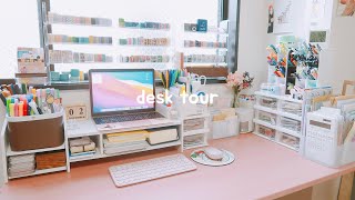 AESTHETIC DESK TOUR 🌷 how I organize my stationery [upl. by Aliuqaj451]