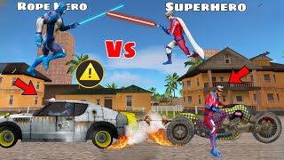 Rope Hero Roadster Car Vs Superhero Bike Transformer Race in Vice Town  Rope Hero Vice Town New [upl. by Hafital950]