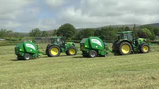 BIG BALING 24 Two John Deere Tractors amp Mchale F5500 Balers 02 06 2024 [upl. by Nylitsirk]